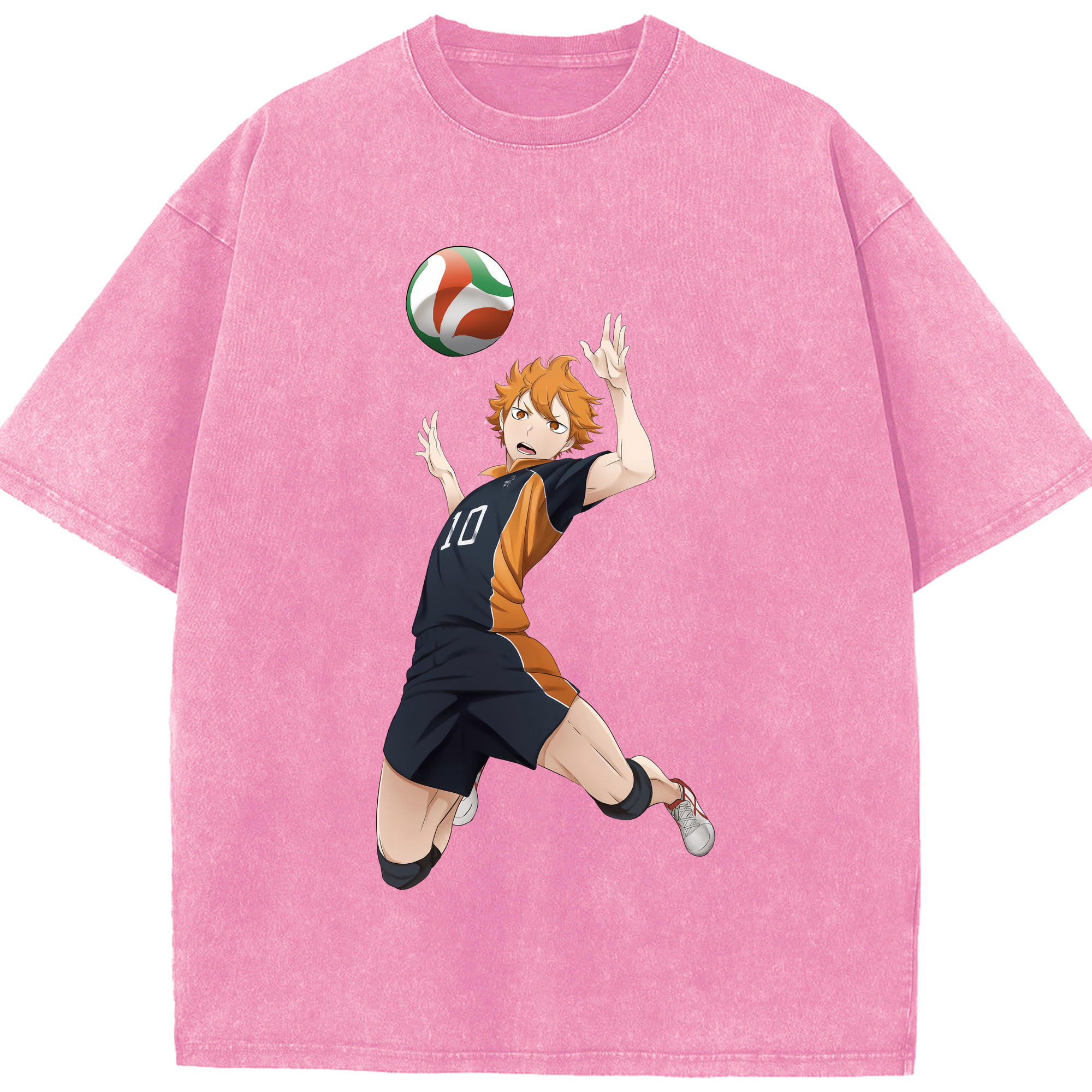 （画像用） ハイキュー!! Haikyu!! 綿100% ヴィンテージ風 半袖Tシャツ（フロントプリント）